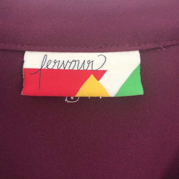 Fervour Modcloth Burgundy Portofino Shirt L - Picture 5 of 6